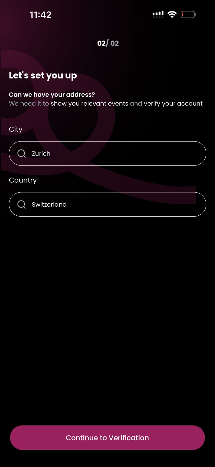Setting your city to find events nearby
