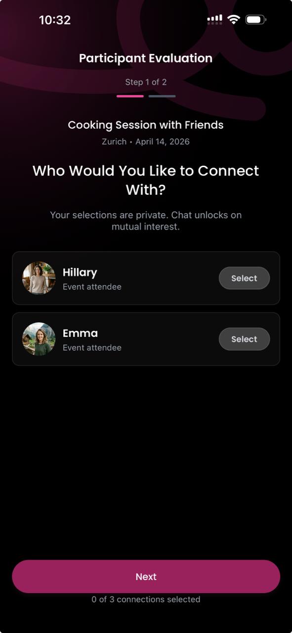 Privately choosing who to stay in touch with